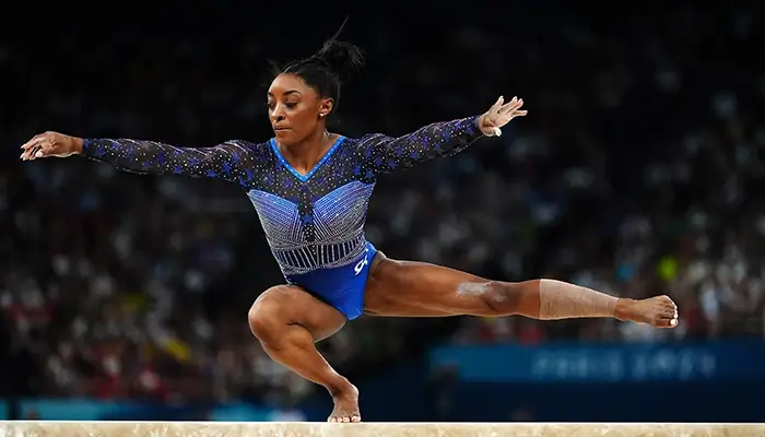 Portrait of Simone Biles in 2024 Paris Olympics