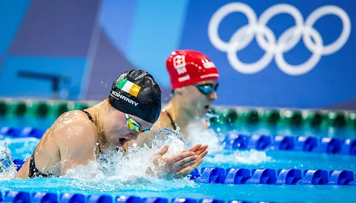 Swimmers competing in Olympics