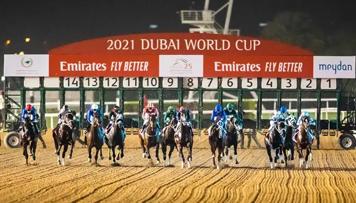 start of Dubai World Cup horse race